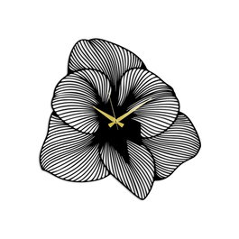 Wallity Aprire Reloj de Pared Decorativo de Metal Negro 70 x 70 cm